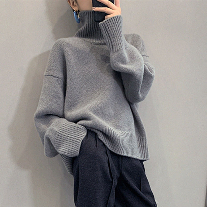 Autumn Turtleneck Loose Lazy Style Pullover Knitted Casual Sweater 1817