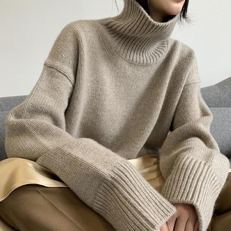 Autumn Turtleneck Loose Lazy Style Pullover Knitted Casual Sweater 1817