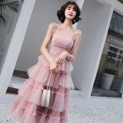 Layer Tulle Homecoming Dress Straps Long Formal Party Dress Evening Gown  564