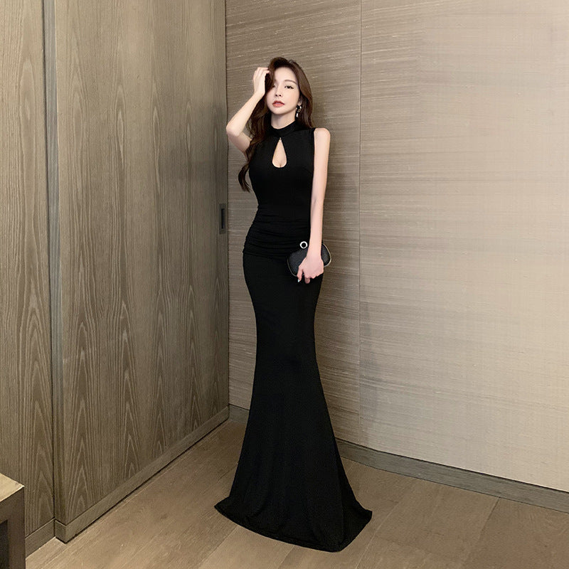 Mermaid Black Long Prom Dress Evening Formal  Gown 270