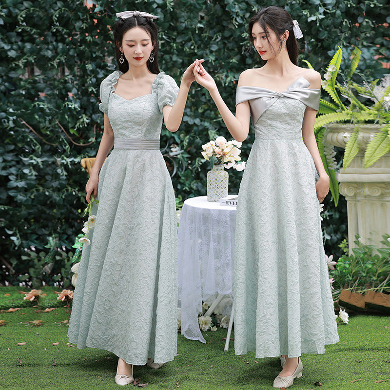 A Line Long Bridesmaid Dress Formal Evening Gown Party Dress 531