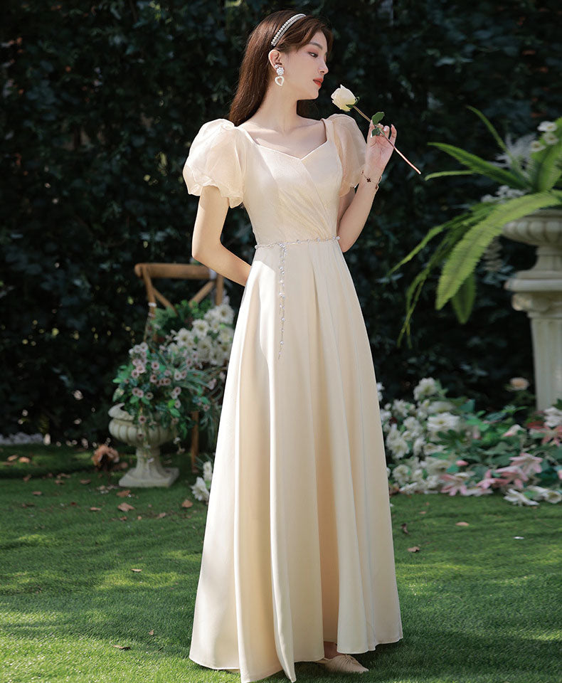 A Line Long Bridesmaid Dress Formal Evening Gown Party Dress 539