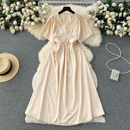 Women's Summer French Style V-neck Fairy Dress 276
