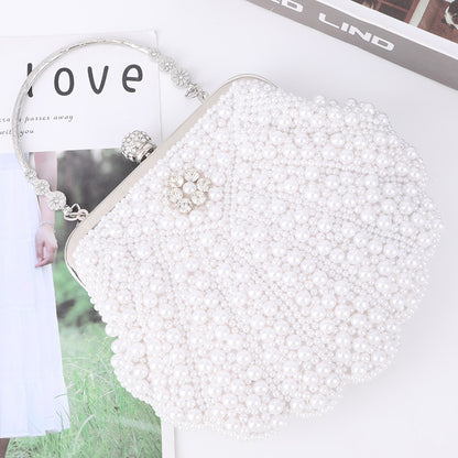 Elegant Shell-shaped Pearl Evening Bag Beaded Prom Bag 1756
