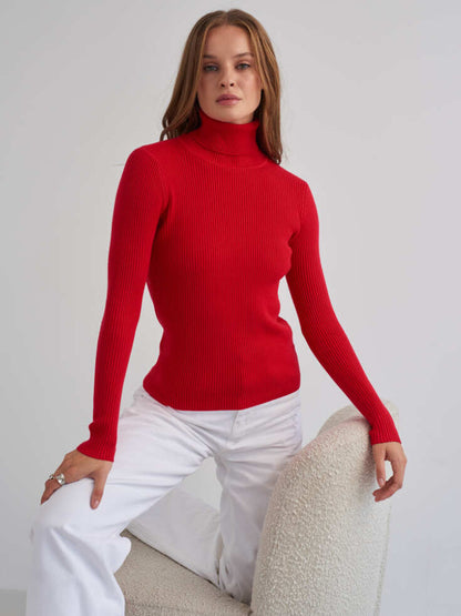 Turtleneck Sweater Knitted Bottoming Sweater Autumn Pullover Sweater 1936