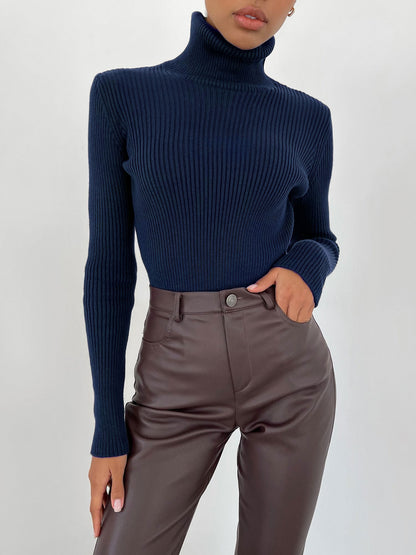 Turtleneck Sweater Knitted Bottoming Sweater Autumn Pullover Sweater 1937