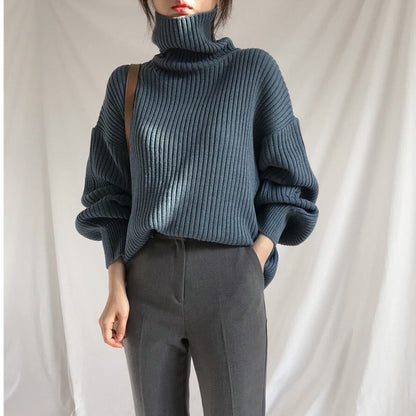 Autumn and Winter Turtleneck Sweater Lazy Casual Long-sleeved Sweater 1730