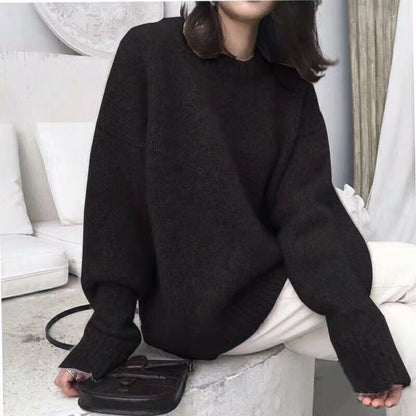 Autumn and Winter Retro Style Loose Pullover Knitted Outer Sweater 1739