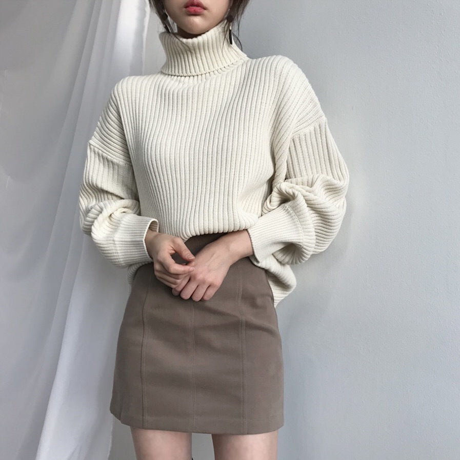 Autumn and Winter Turtleneck Sweater Lazy Casual Long-sleeved Sweater 1730
