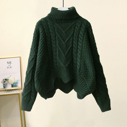 Retro Turtleneck Loose Sweater Autumn and Winter Thick Woolen Sweater 1729