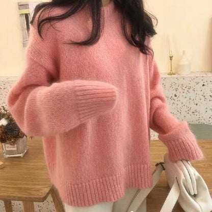 Loose and Lazy Round-neck Sweater  Sweet Autumn and Winter Outer Sweater 1725