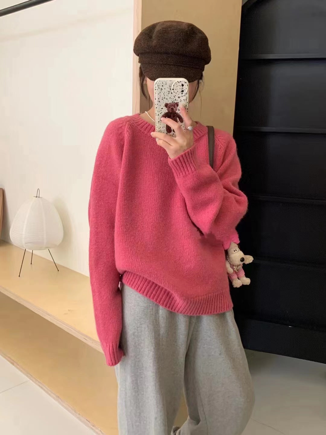 Thick Knitted Sweater Lazy Style Knitted Sweater Top 1904