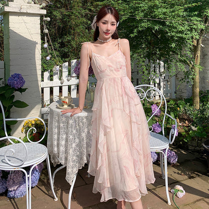 Women's Summer Fairy Princess Dress French Style Sweet Dress 782