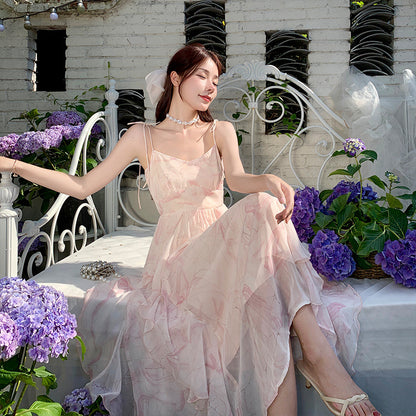 Women's Summer Fairy Princess Dress French Style Sweet Dress 782