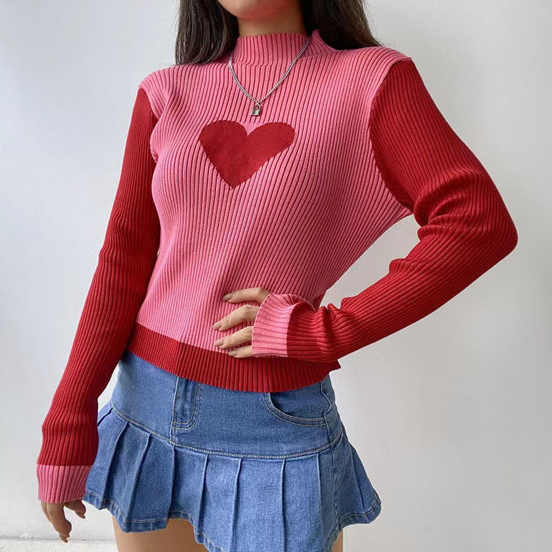 Women Autumn and Winter Round Neck Long Sleeves Knitted Sweater 1639