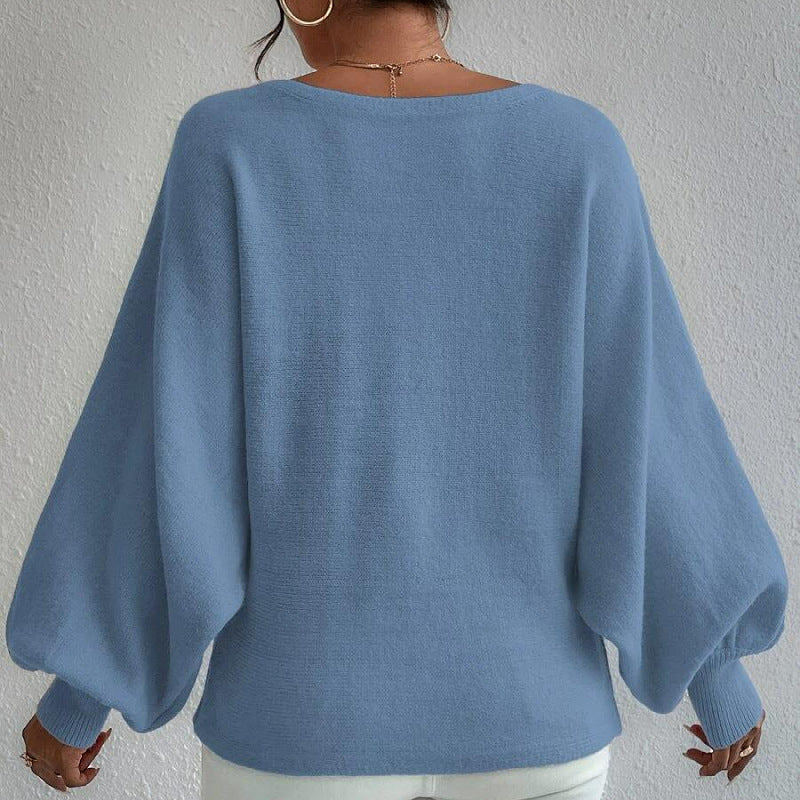 Loose Pullover Knitwear Women Lantern Sleeve Design Sweater 1636