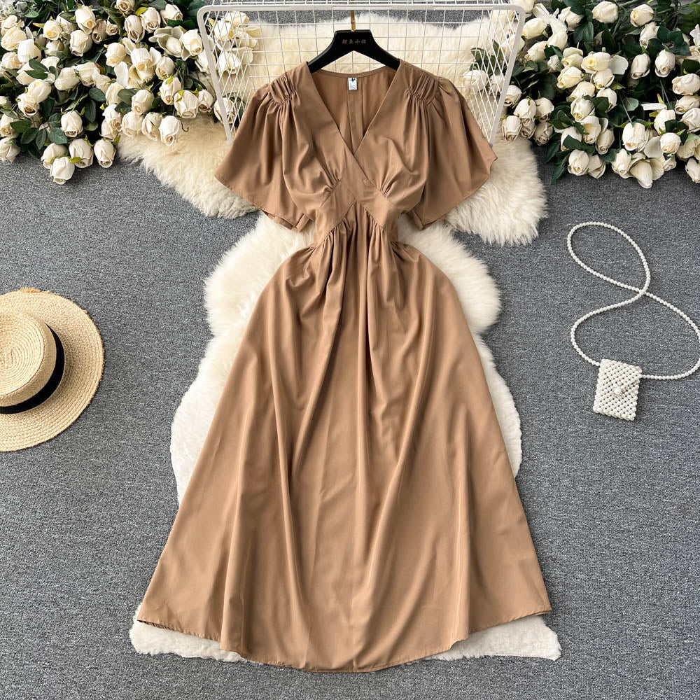 Women's Summer French Style V-neck Fairy Dress 276