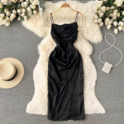 Fairy Dress Sexy Sheath Dress with Slit Fashion Spaghetti Strap Dress 460