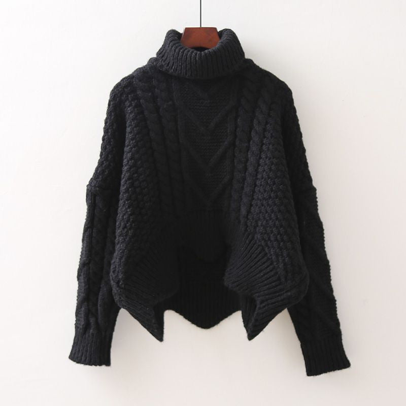 Retro Turtleneck Loose Sweater Autumn and Winter Thick Woolen Sweater 1729