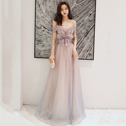 Off Shoulder Sweet Pink Birthday Party Dress  Strapless S Line Formal Evening Gown 711