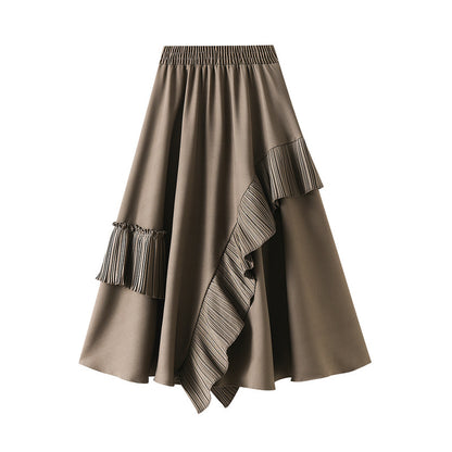 Irregular Skirt Women's Mid-length A-line Skirt 767