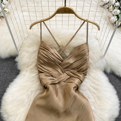 Fairy Backless Spaghetti Strap Dress Elegant Evening Dress 981