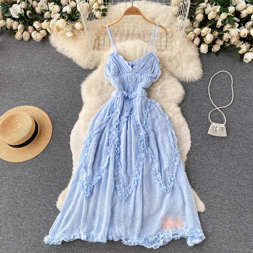Summer Sweetheart Fairy Dress Elegant Suspender Dress 1259