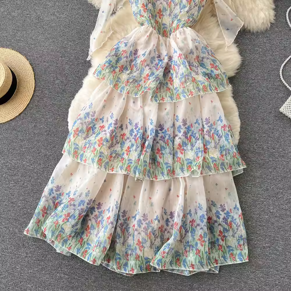 Layered Mesh Dress Summer Cute Cake Skirt  1167