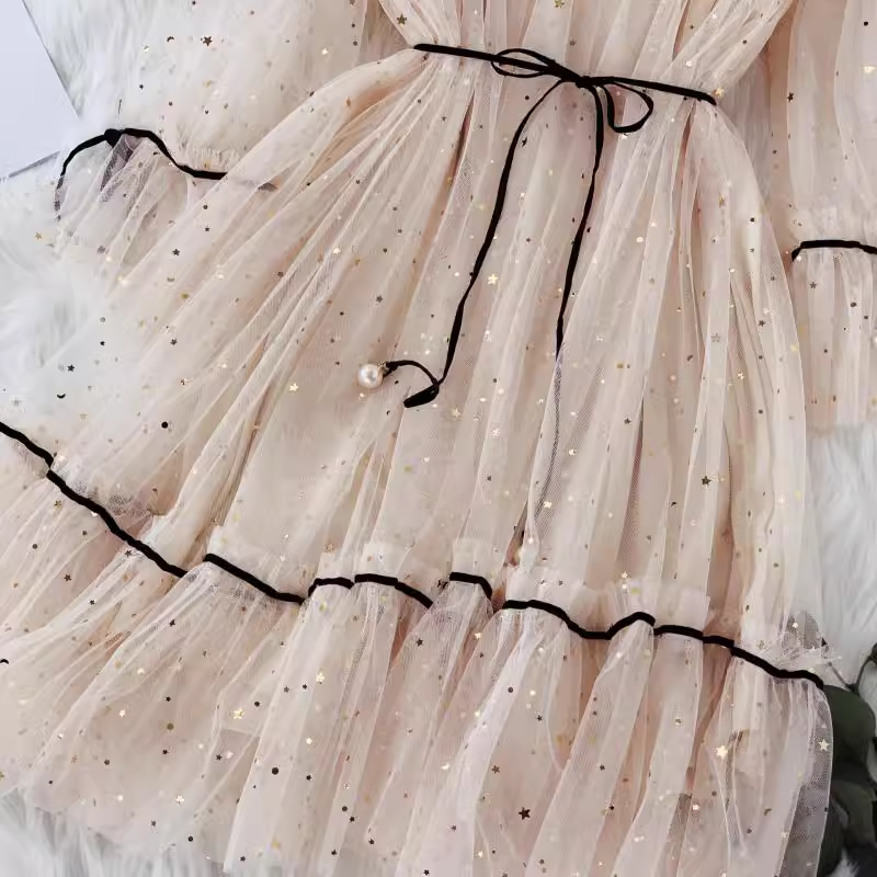Fairy Sequined Mesh Dress Summer Sweet Cute Dress 1139
