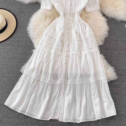 Summer V Neck Retro Elegant Fairy Sweet Dress 1438