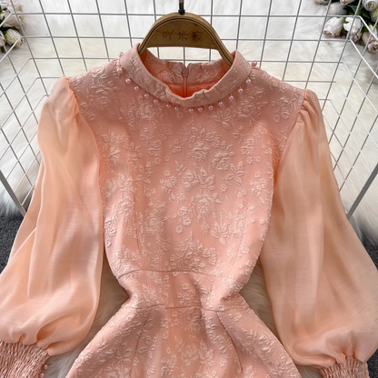 French Style Sweet Puff Sleeve Dress Autumn Dress 1319