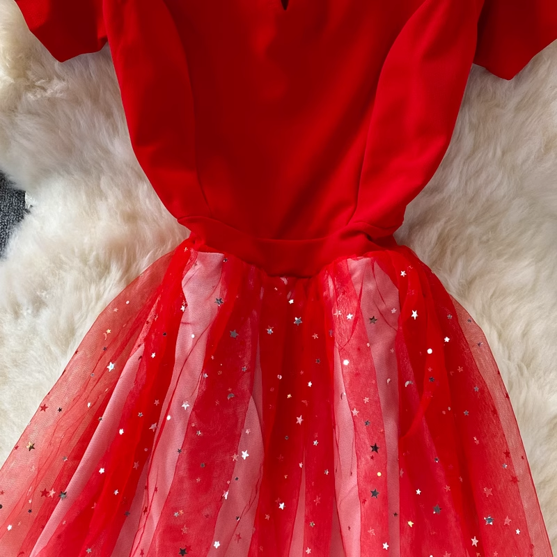 Fairy Sparkling Gradient Mid-length Evening Dress 1796