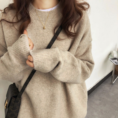 Soft Autumn and Winter Loose Round Neck Casual Sweater 1835
