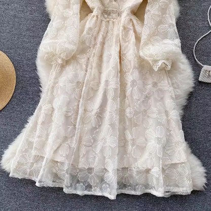 Fairy Elegant V-neck Lace A-line Dress 1853