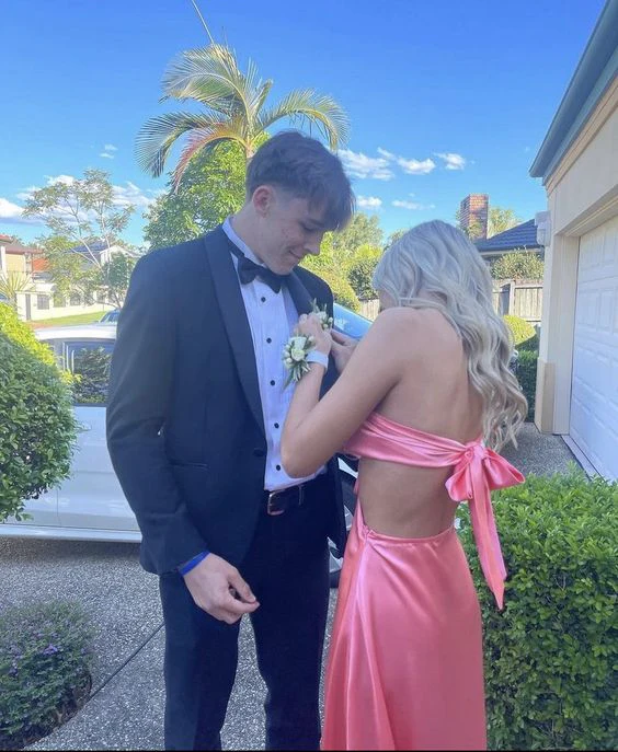 Light Pink Tassel Long Prom Dress A Line Formal Dress Evening Dress 124 JulyProm