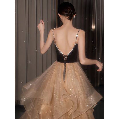 Spaghetti Strap Birthday Party Dress Long Prom Dress Formal Gown 83