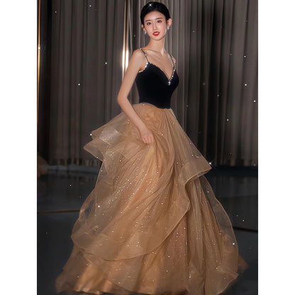 Spaghetti Strap Birthday Party Dress Long Prom Dress Formal Gown 83