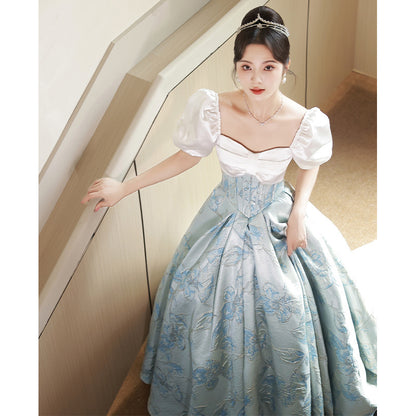 Cuter Short Sleeves Princess Dress Birthday Party Dress A Line Formal Evening Dress 104