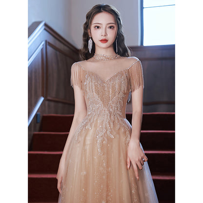 Sparkly Tassel Long Prom Dress Bling Evening Dress 14
